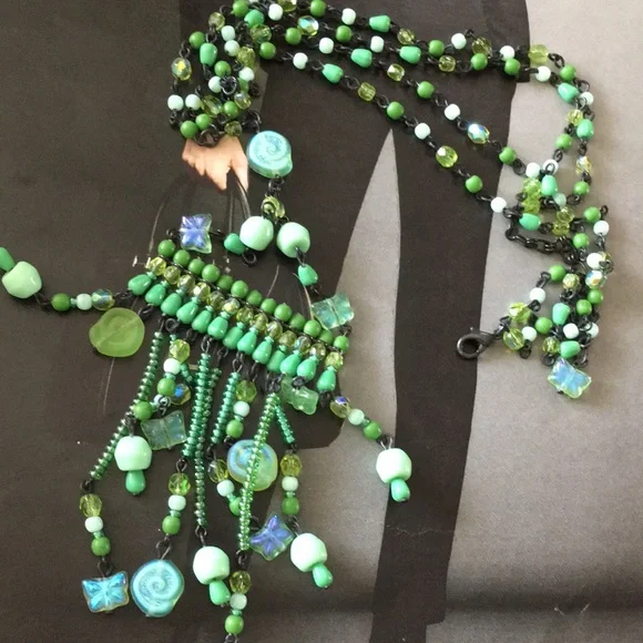 Beautiful vintage glass necklace hand made - Picture 4 of 4